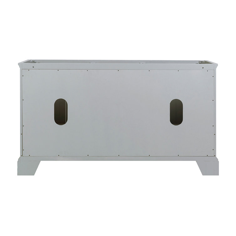Gray Double Freestanding Wood Bathroom Vanity Cabinet