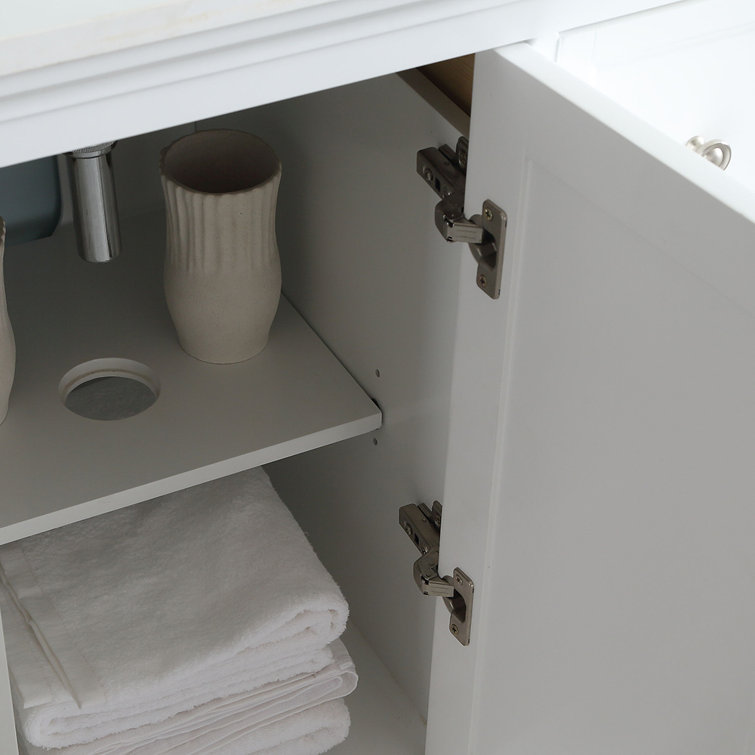 Windsor 40" Matte White Quartz Stone Vanity Set with Mirror