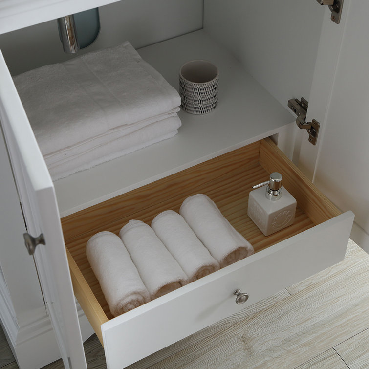 Windsor 40" Matte White Quartz Stone Vanity Set with Mirror