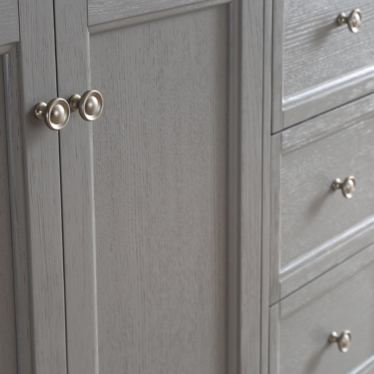 Windsor 40" Gray Solid Wood Vanity Set with Quartz Top and Mirror