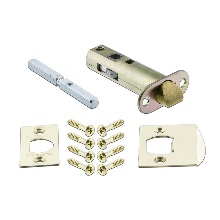 Unlacquered Brass New York Plate with Crystal Door Knob