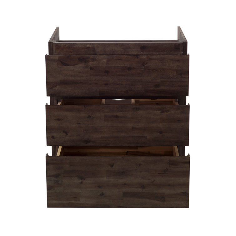 Formosa 29" Dark Brown Acacia Wood Freestanding Vanity Base
