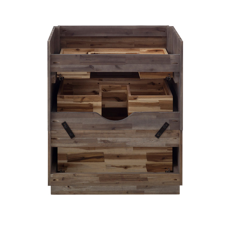 Formosa 29" Dark Brown Acacia Wood Freestanding Vanity Base