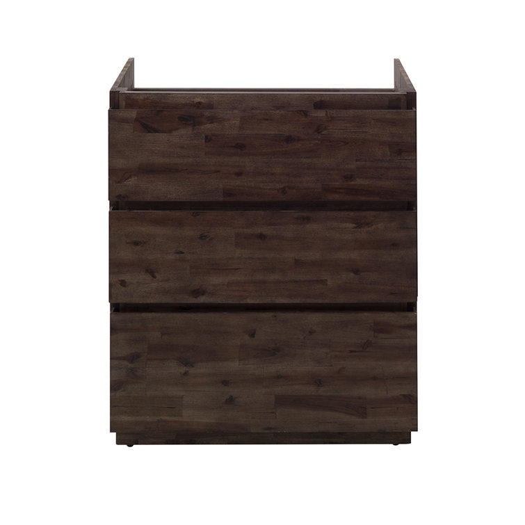 Formosa 29" Dark Brown Acacia Wood Freestanding Vanity Base
