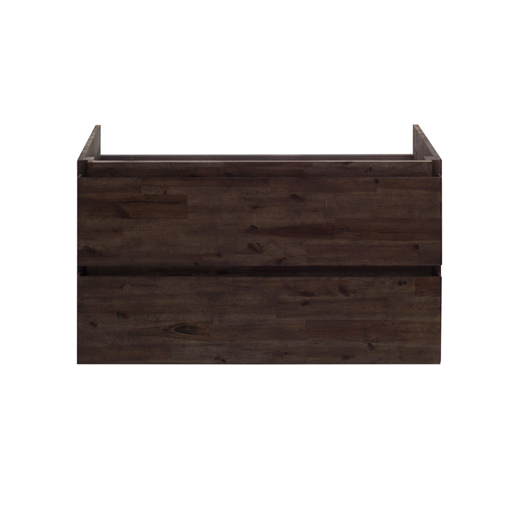 Acacia Brown 35" Wall Mount Single Sink Vanity Base