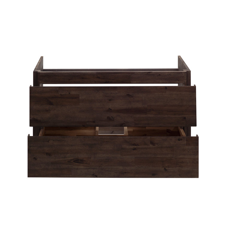 Acacia Brown 35" Wall Mount Single Sink Vanity Base