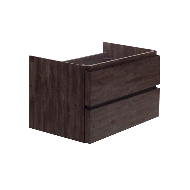 Acacia Brown 35" Wall Mount Single Sink Vanity Base