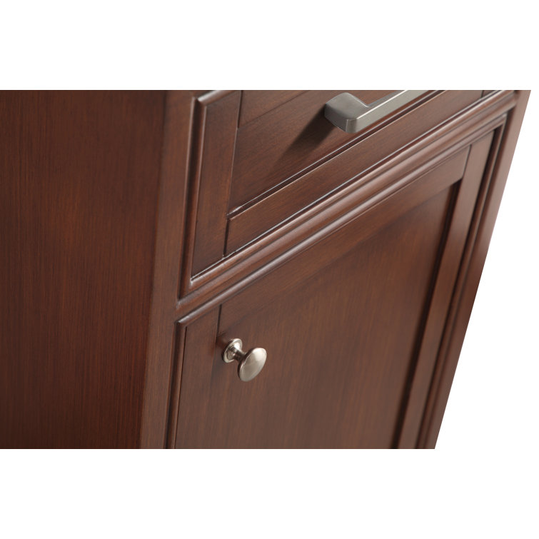 Teak and Marble 19'' Single Bathroom Vanity with Brushed Nickel Hardware
