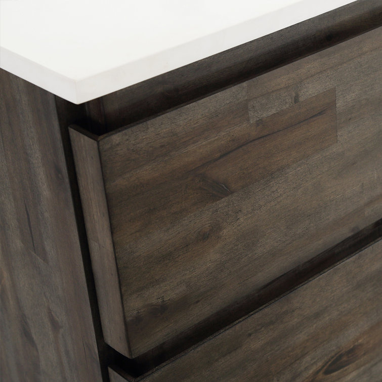 72" Brown Quartz Double Sink Vanity Set with Mirrors