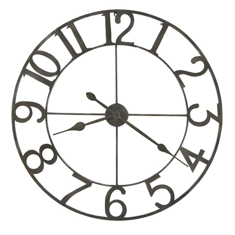 Oversized Gray Metal Contemporary Wall Clock