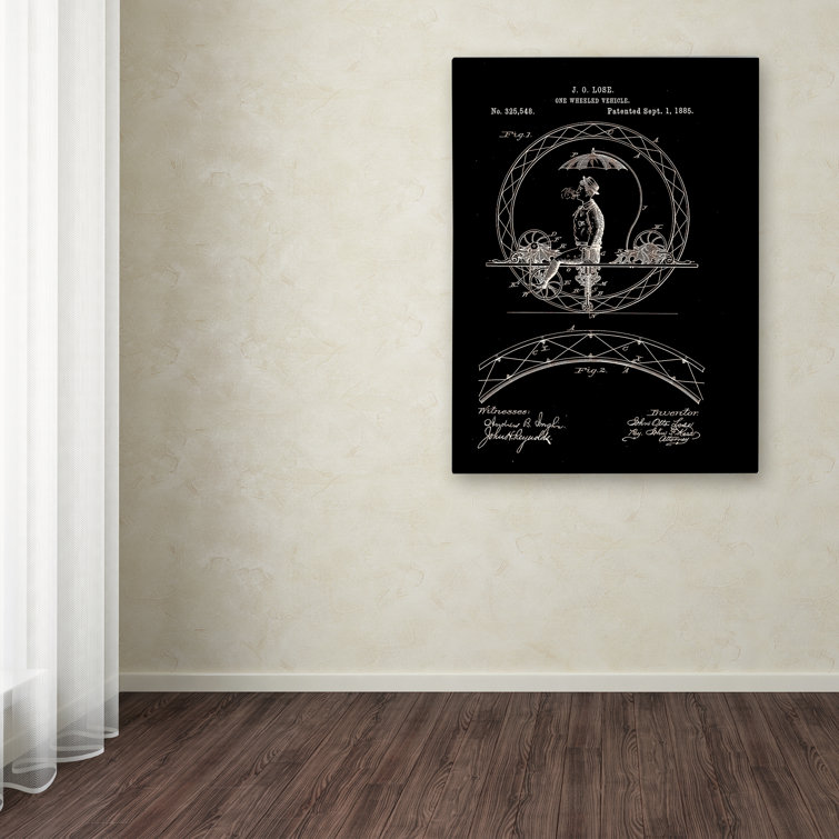 Claire Doherty Black Patent One-Wheeled Vehicle Canvas Art