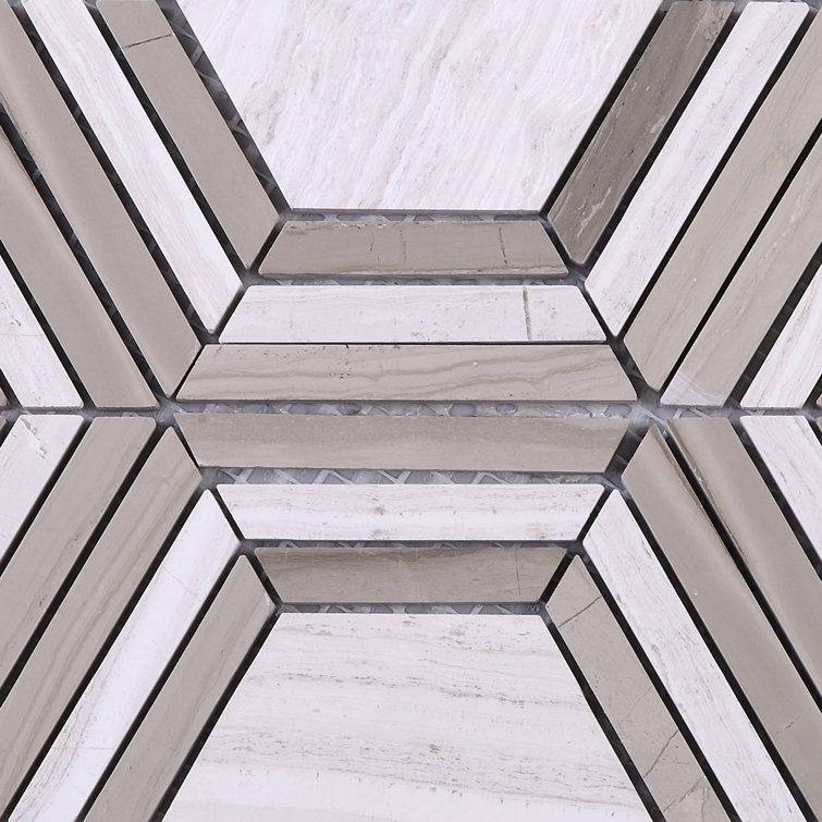 Beige Honeycomb Marble Mosaic Wall Tile Sheet