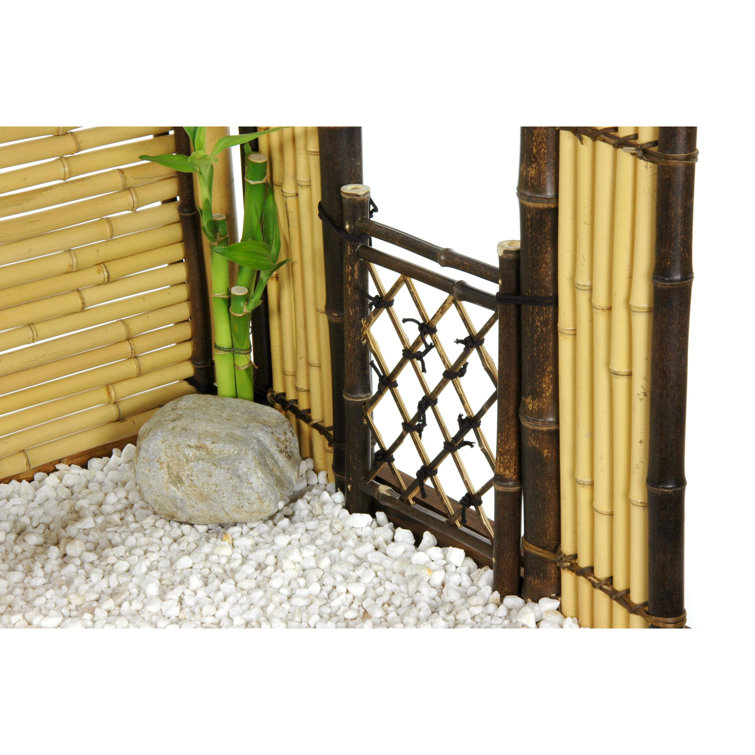 Zen Bamboo Mini Garden with Dark Walnut Base