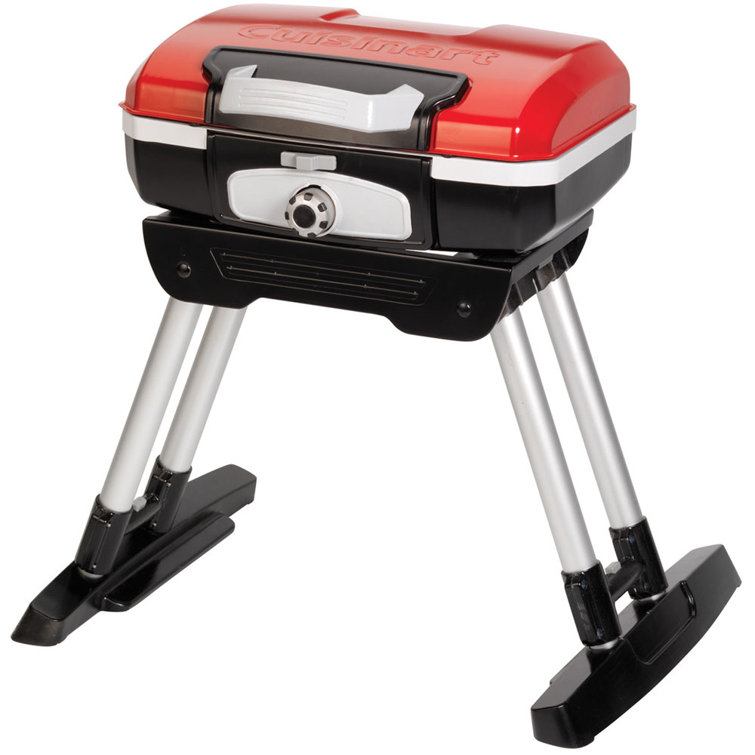 Red Compact Portable Propane Gas Grill with Telescoping Base