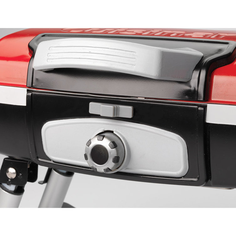 Red Compact Portable Propane Gas Grill with Telescoping Base