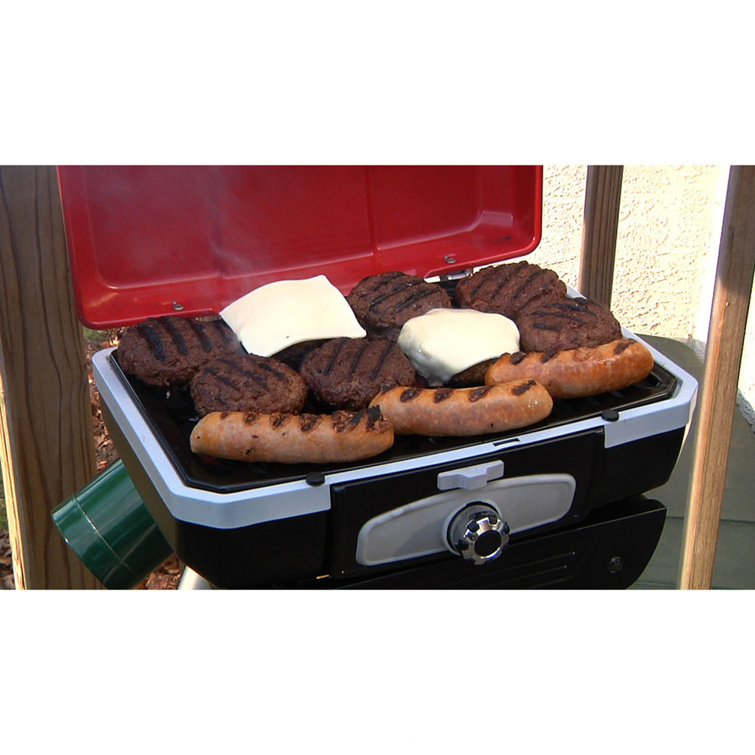 Red Compact Portable Propane Gas Grill with Telescoping Base