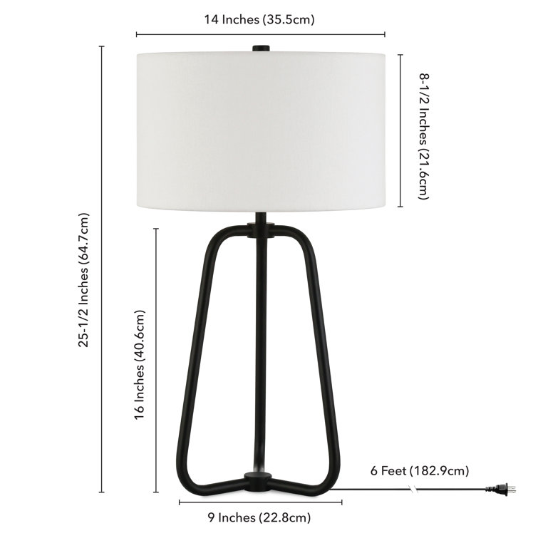 Marduk 25.5" Blackened Bronze Table Lamp with Linen Shade