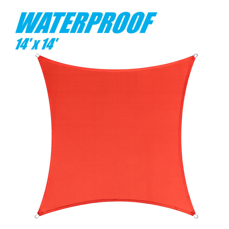 Waterproof 14' x 14' Gray HDPE Patio Sun Shade Sail