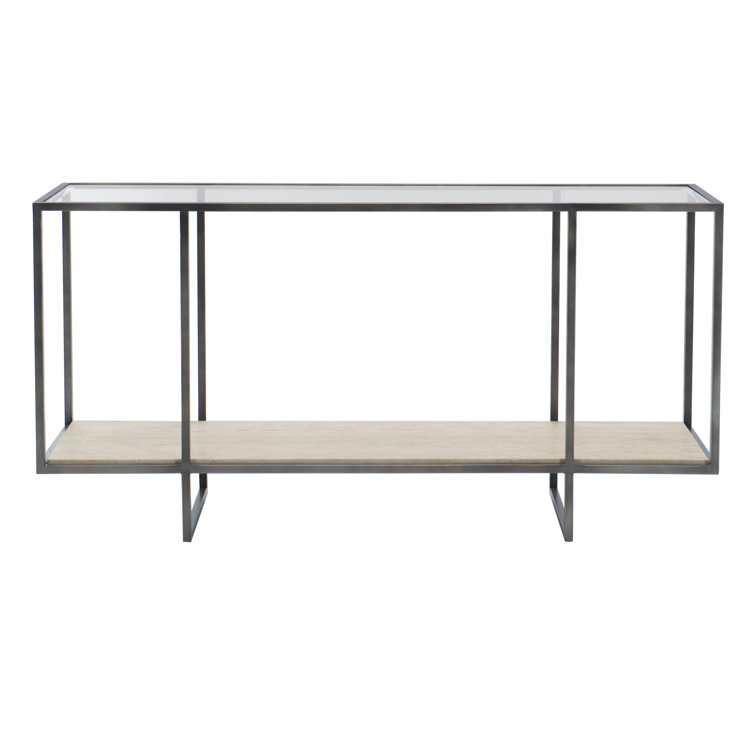 Harlow Transitional 60'' Brown and White Console Table with Storage
