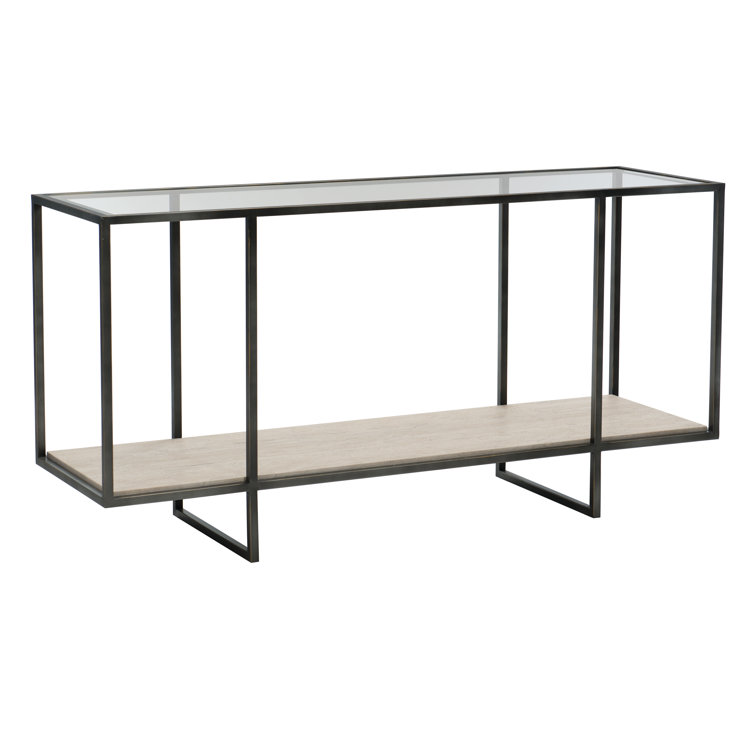 Harlow Transitional 60'' Brown and White Console Table with Storage