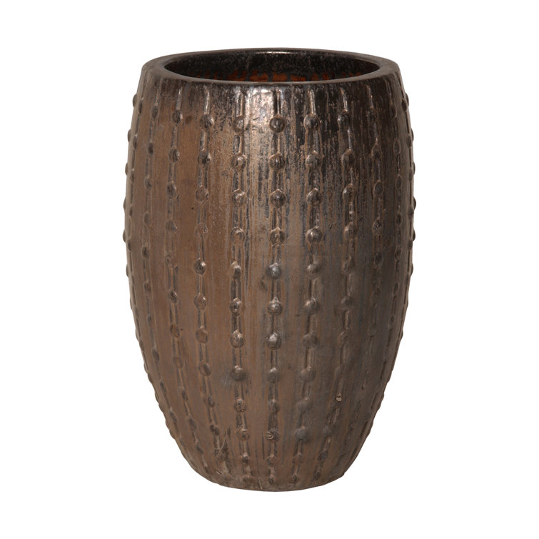 Extra Large Bronze Glazed Ceramic Floor Planter