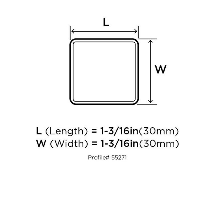 Champagne Bronze Square Modern Cabinet Knob with Mounting Hardware