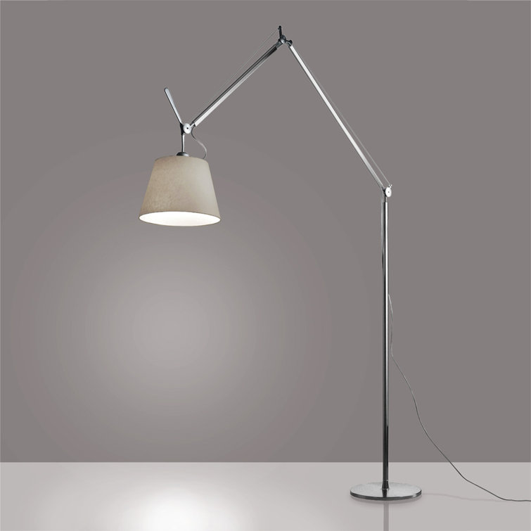 14" Parchment Shade Aluminum Task Floor Lamp