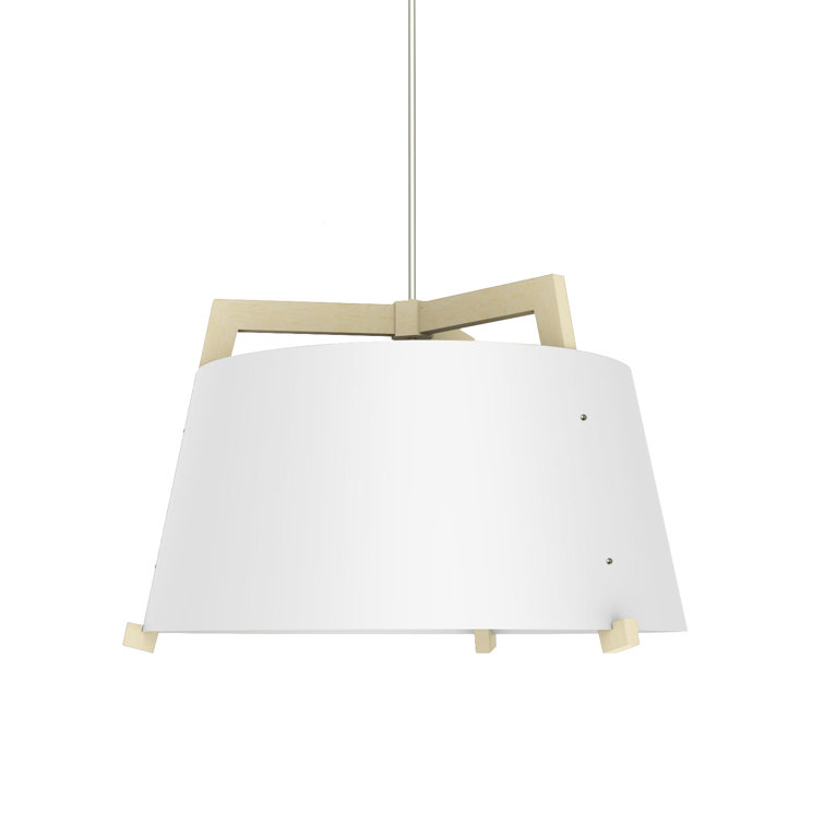 Licht 24" LED Drum Pendant in Dark Stained Walnut with Rose Gold