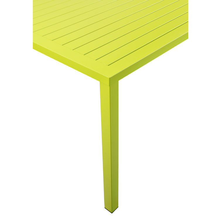 Contemporary Bette Rectangular Metal Dining Table in Light Green