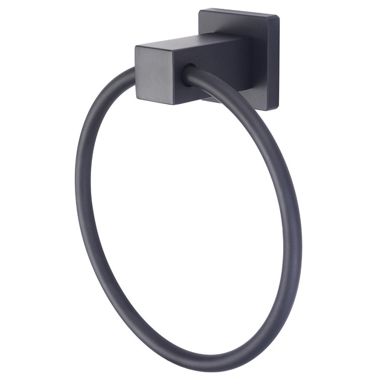 Matte Black Wall Mounted Brass Towel Ring