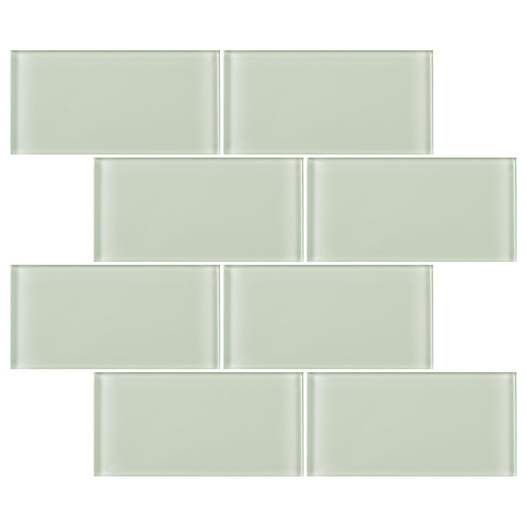 Beige 3'' x 6'' Glass Mosaic Subway Tile for Bathroom and Kitchen