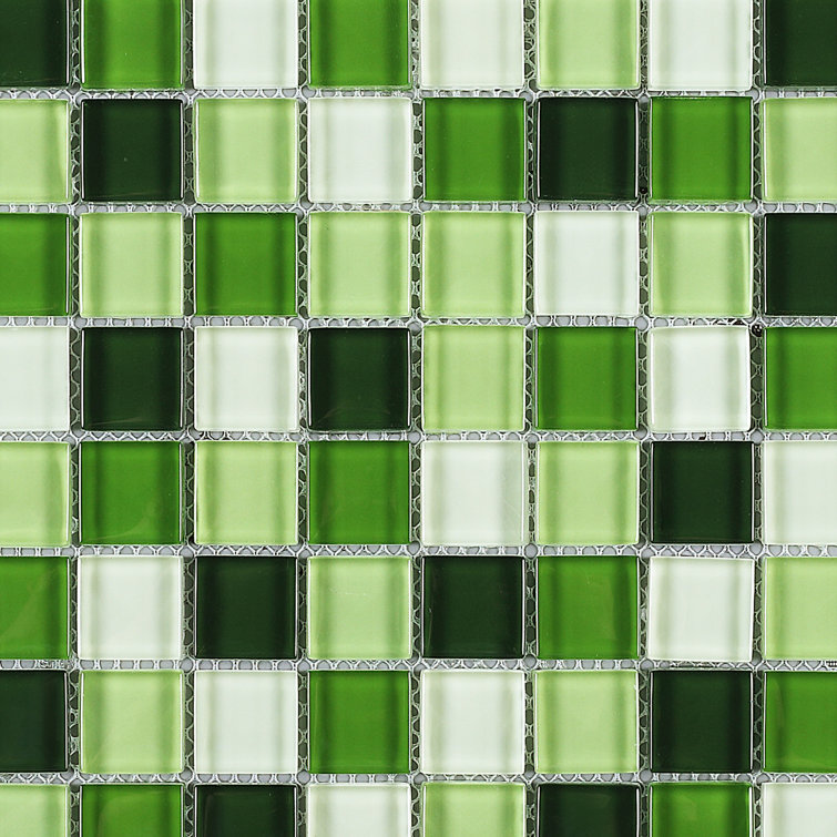 Green Glass Mosaic Tile Sheet for Bathroom and Kitchen