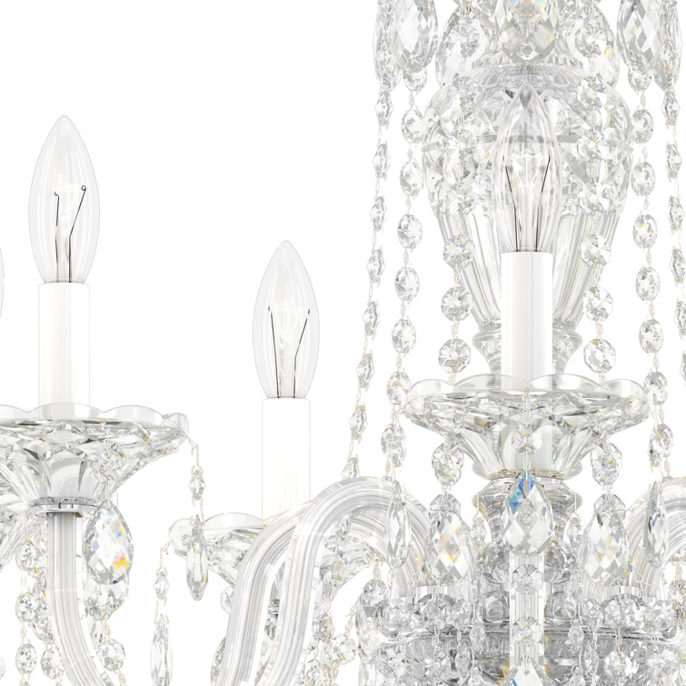 Elegant Heritage Clear Crystal 7-Light Chandelier in Polished Silver