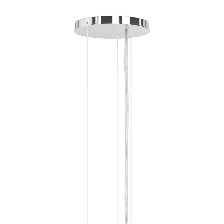Stainless Steel 6-Light Tiered Crystal LED Chandelier