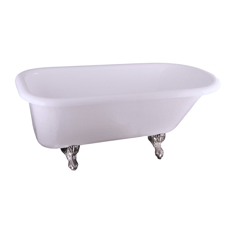 Atlin 67'' White Acrylic Clawfoot Soaking Bathtub