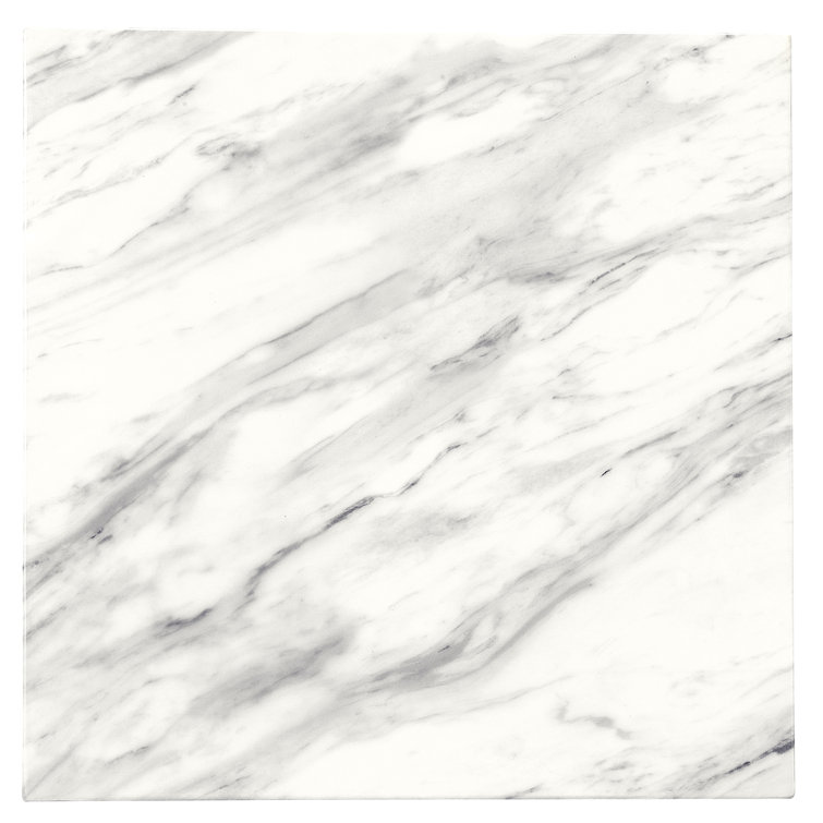 Elegant White Marble & Glossy Metal Geometric Side Table