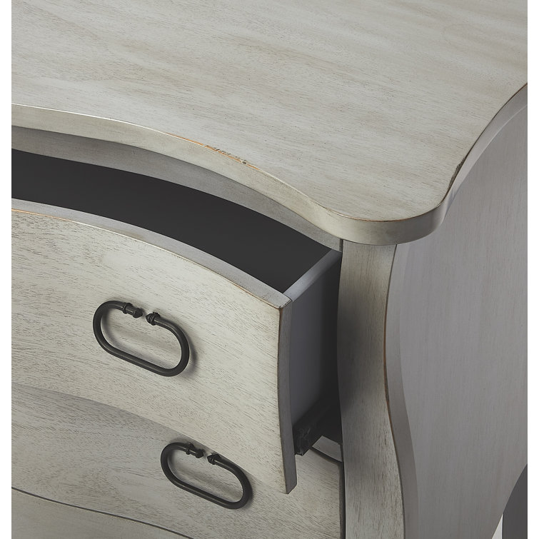 Gray Mango Wood 2-Drawer Cottage Accent Chest