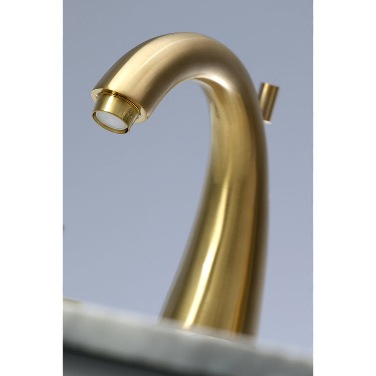 Concord Matte Black 8" Modern Widespread Bathroom Faucet with Brass Pop-Up