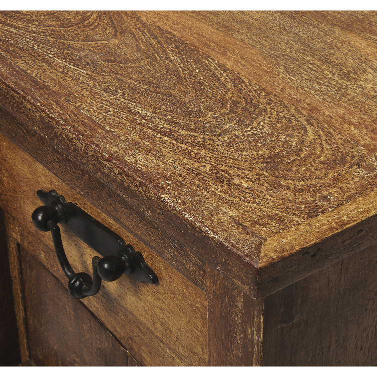 Giddings Rustic Acacia Wood Sideboard with Black Iron Hardware