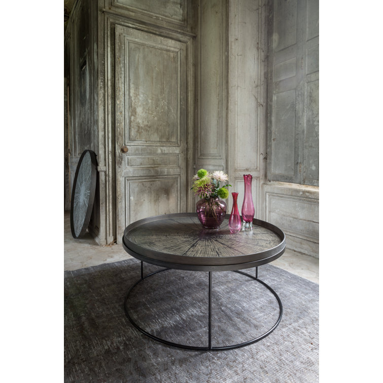 Black Wooden Round Decorative Tray - 36.5 Inch