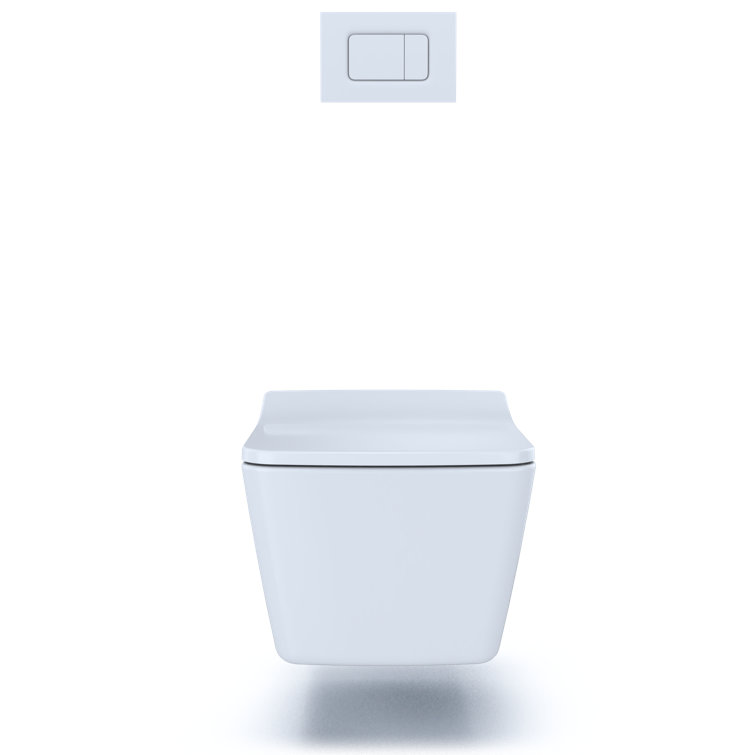 White Matte Wall Mounted High Efficiency Dual Flush Toilet