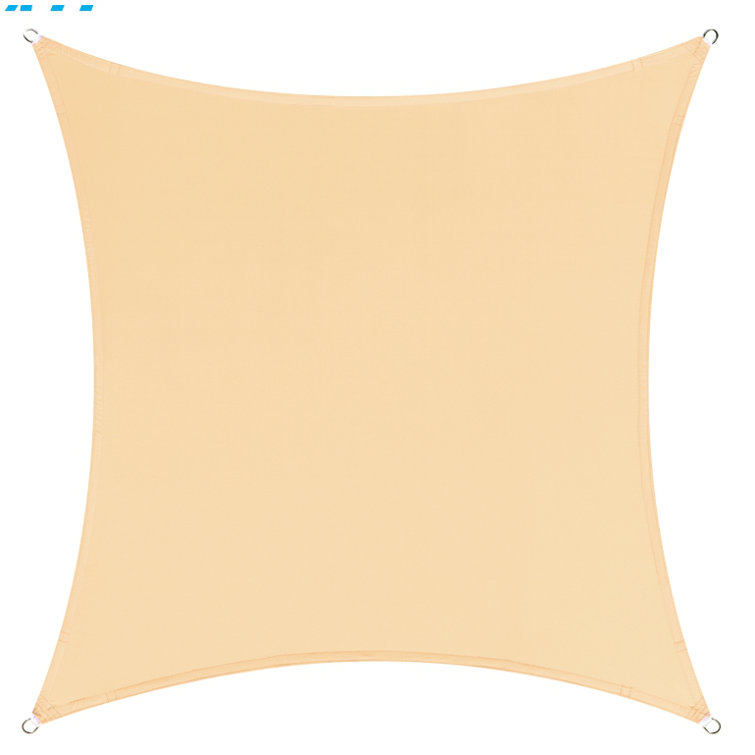 14' x 14' Beige Waterproof Polyethylene Sun Shade Sail Canopy