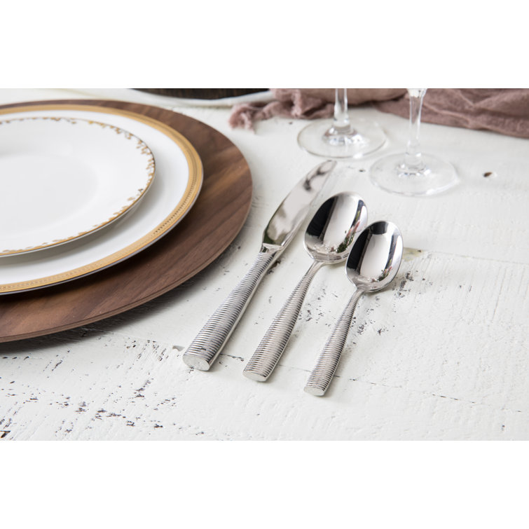 Polished Stainless Steel 5-Piece Flatware Set for One