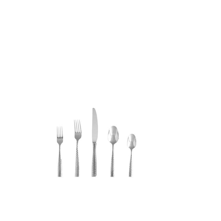 Lucca Faceted 20 Piece 18/10 Stainless Steel Flatware Set, Service for 4