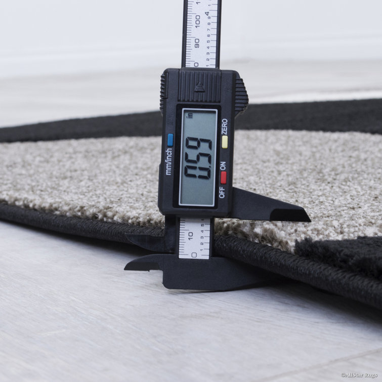 Black and Gray Abstract Stain-Resistant Synthetic Rug