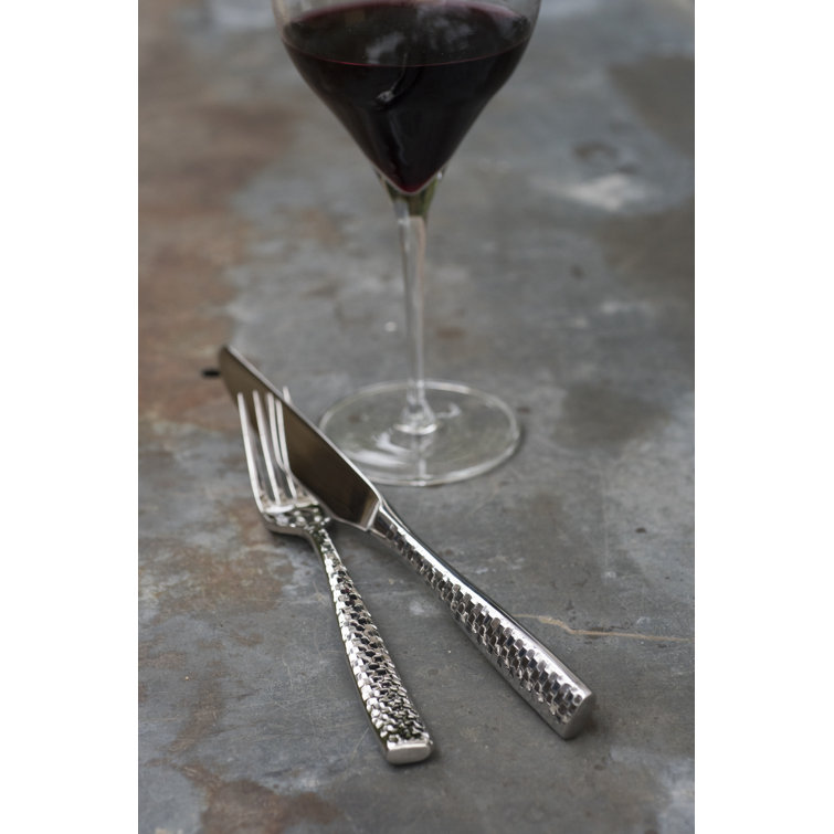 Lucca Faceted 20 Piece 18/10 Stainless Steel Flatware Set, Service for 4