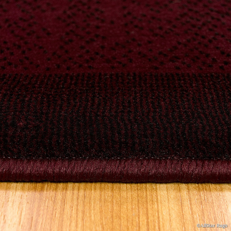 Burgundy and Beige Abstract Swirl Design Synthetic Rug 5' x 7'