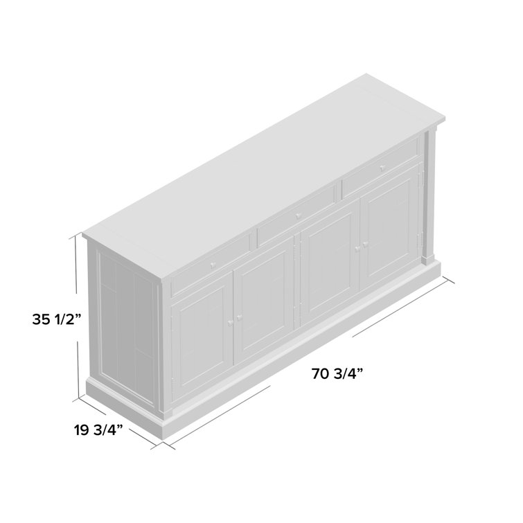 Cintra Modern Farmhouse 70.75'' Brown and White Sideboard