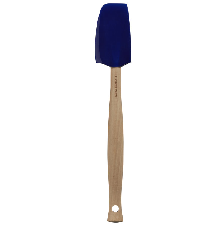 Marseille Blue Silicone Small Spatula with Wood Handle