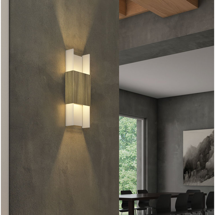 Eco-Friendly Dimmable Brass Sconce with Frosted White Shade